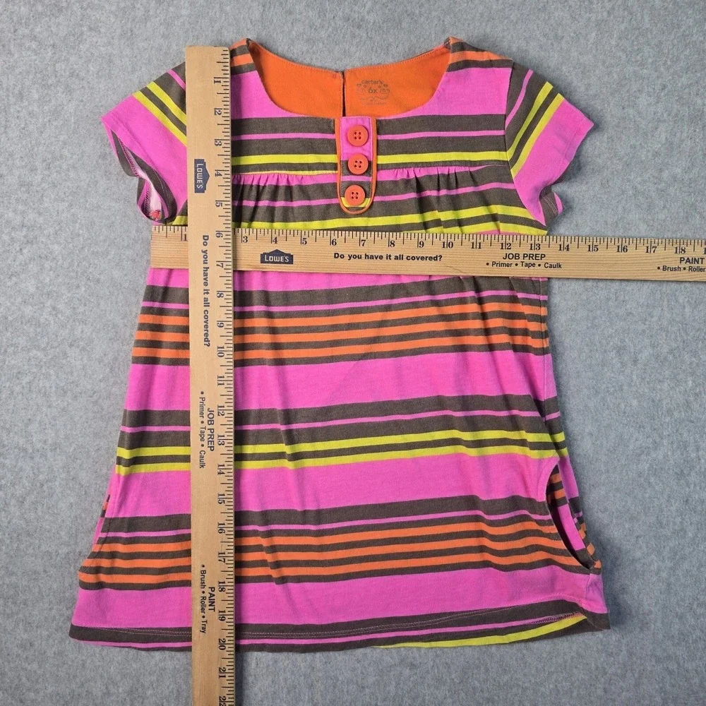 Carter's Pink Striped Tunic and Leggings Set Kid Girls 6X Casual Playwear School